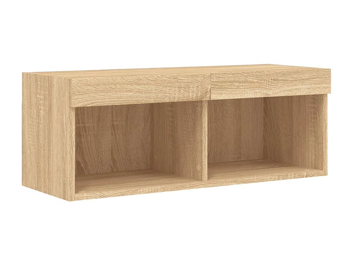 Ensemble de meubles TV muraux 8pcs et lumières LED chêne sonoma