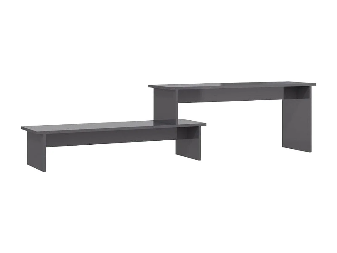 Meuble TV Gris brillant 180x30x43 cm Aggloméré