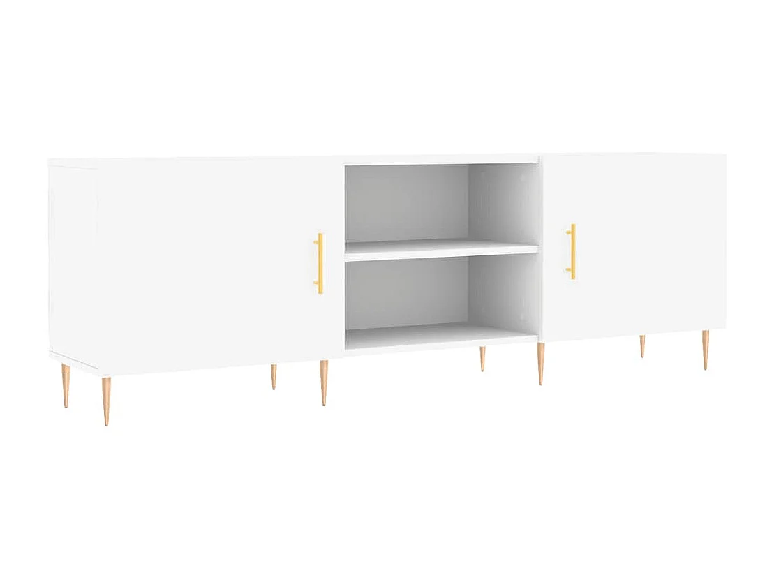 Meuble TV blanc 150x30x50 cm bois d'ingénierie