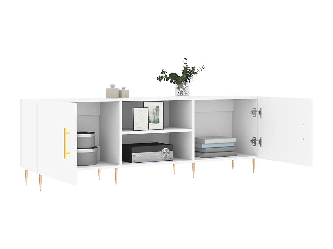 Meuble TV blanc 150x30x50 cm bois d'ingénierie
