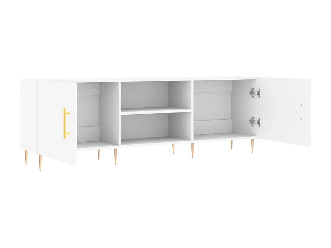 Meuble TV blanc 150x30x50 cm bois d'ingénierie