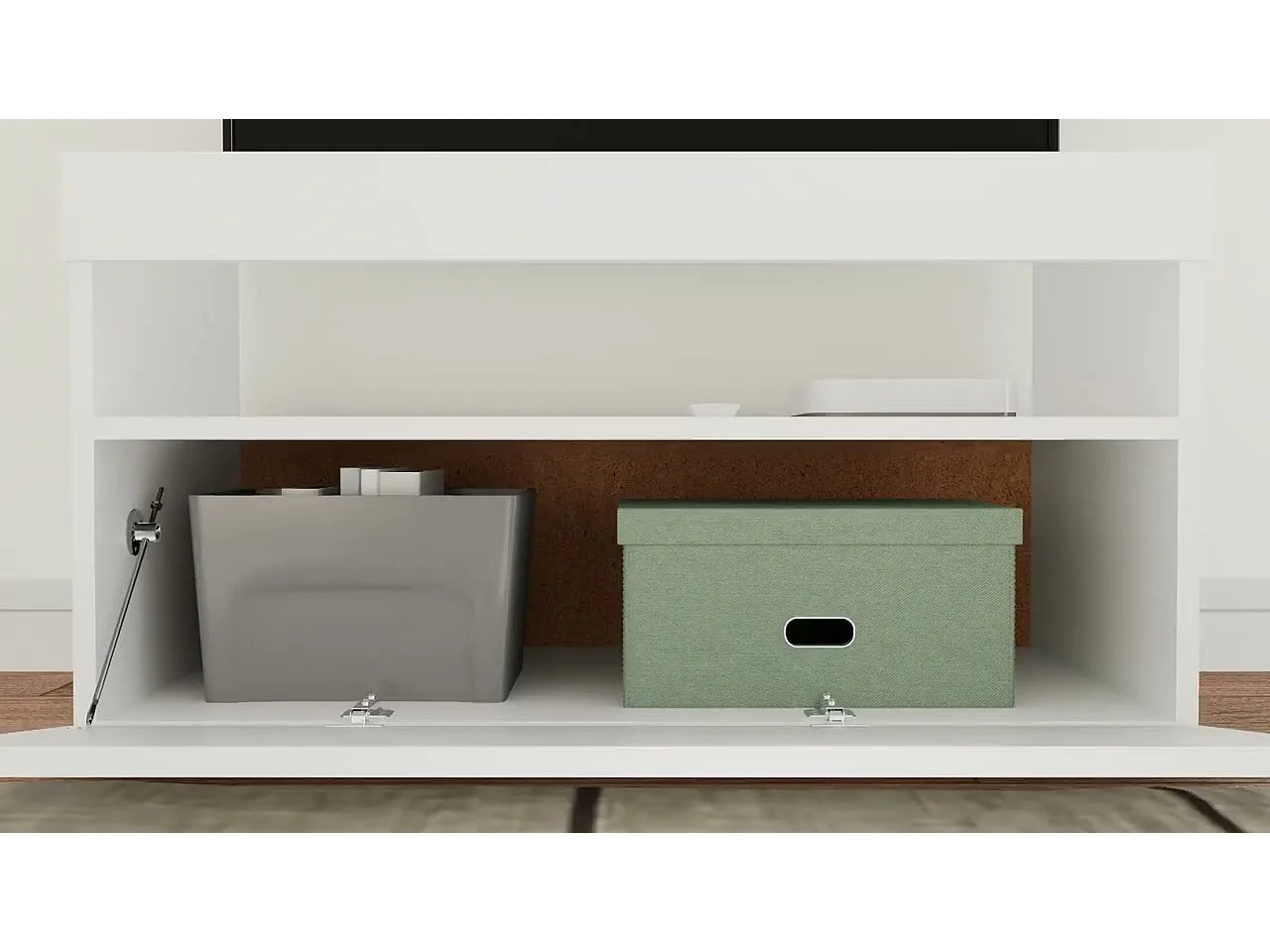 Meuble TV avec lumières LED Blanc 75x35x40 cm