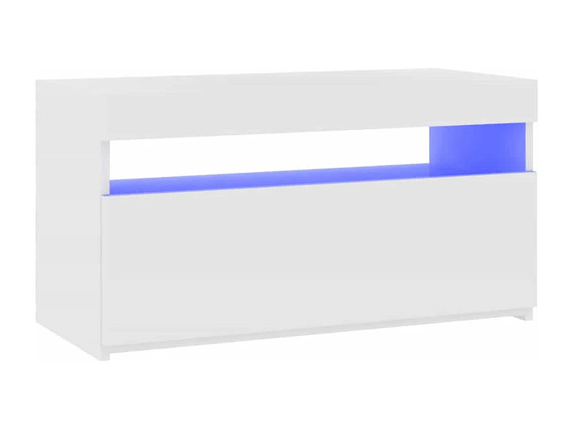 TV-Schrank mit LED-Leuchten Weiß 75x35x40 cm