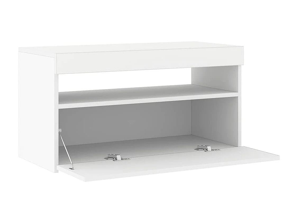 TV-Schrank mit LED-Leuchten Weiß 75x35x40 cm