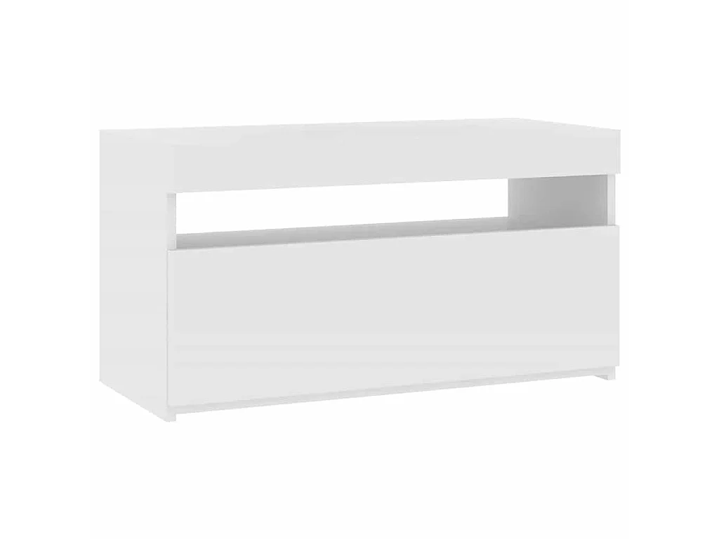 Meuble TV avec lumières LED Blanc 75x35x40 cm