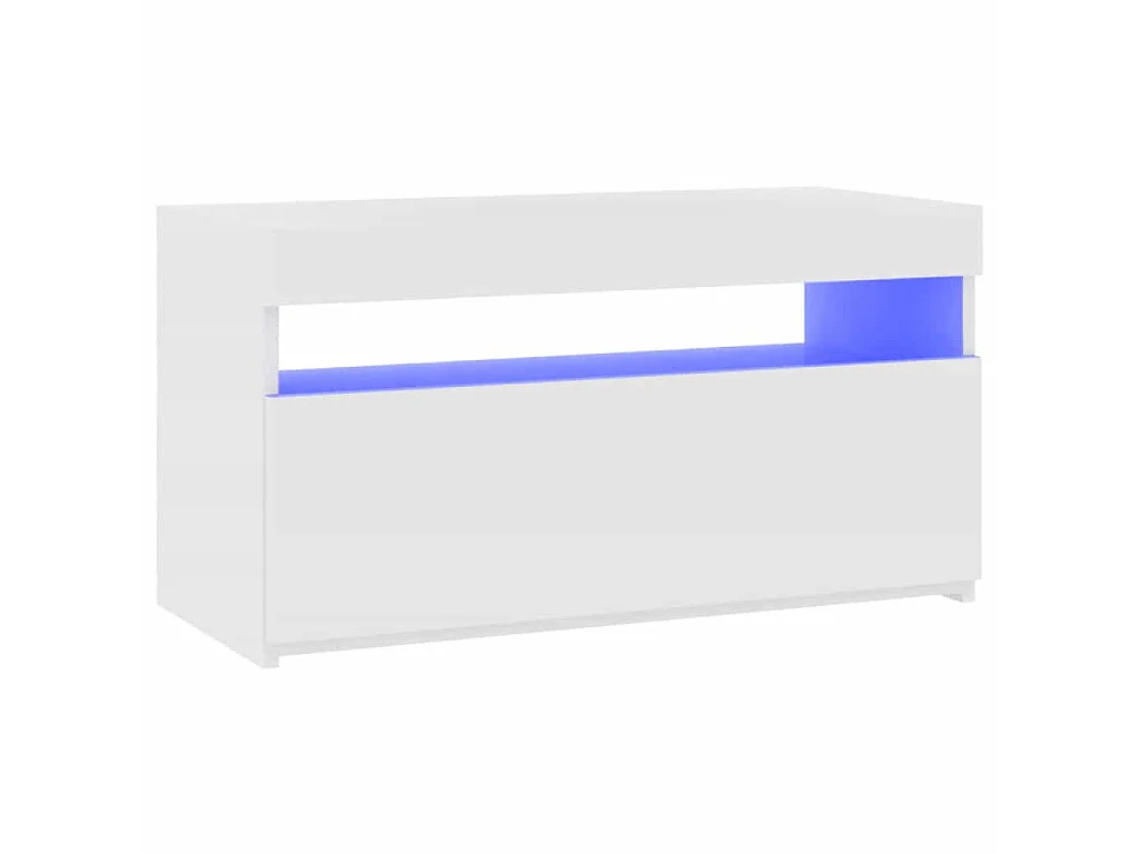 Meuble TV avec lumières LED Blanc 75x35x40 cm