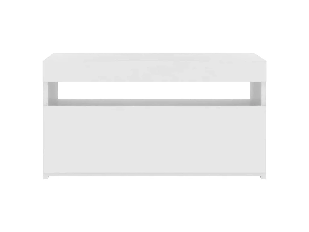 Meuble TV avec lumières LED Blanc 75x35x40 cm