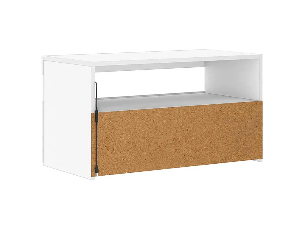 Meuble TV avec lumières LED Blanc 75x35x40 cm