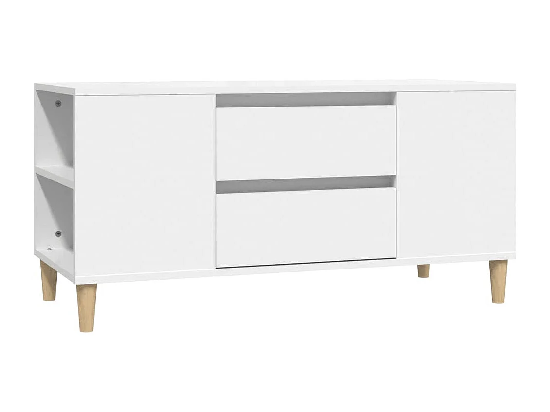 Meuble TV Blanc 102x44,5x50 cm Bois d'ingénierie