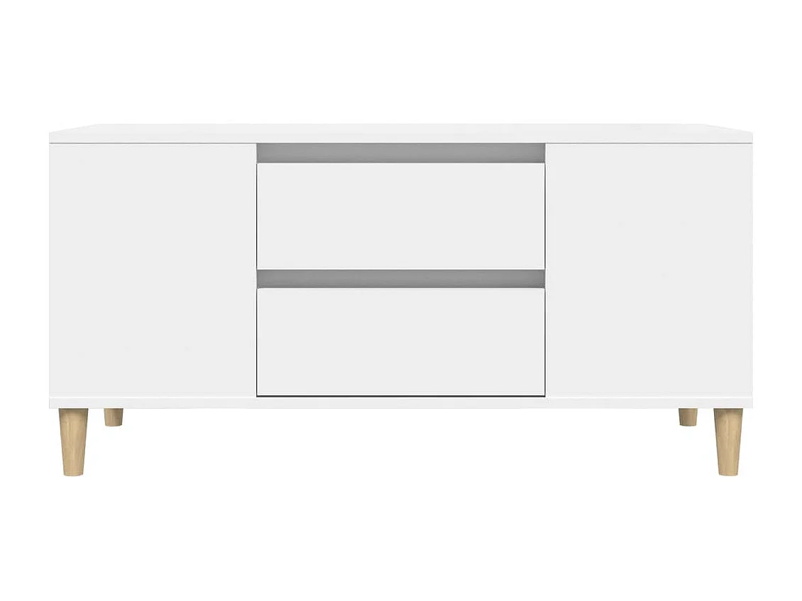 Meuble TV Blanc 102x44,5x50 cm Bois d'ingénierie