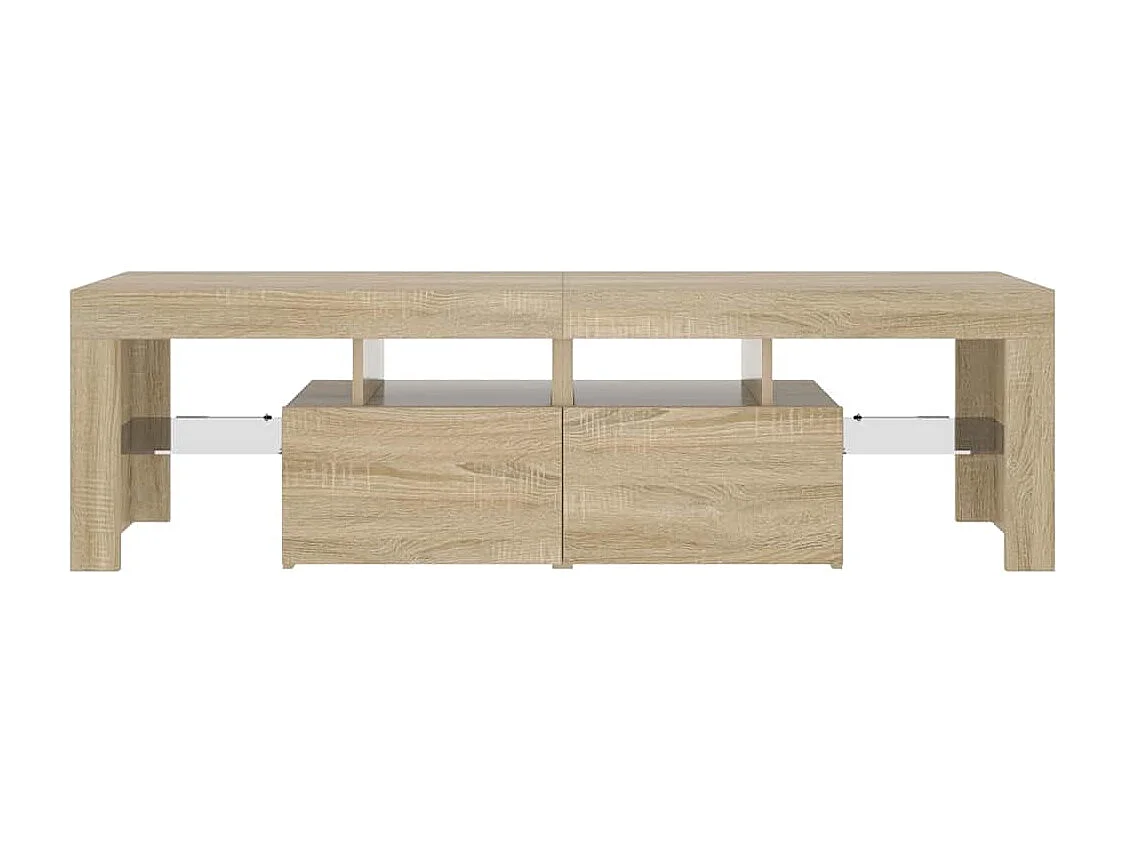 Tv-meubel LED-verlichting 140x36,5x40 cm sonoma eikenkleurig