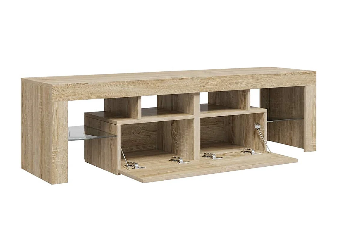 Tv-meubel LED-verlichting 140x36,5x40 cm sonoma eikenkleurig