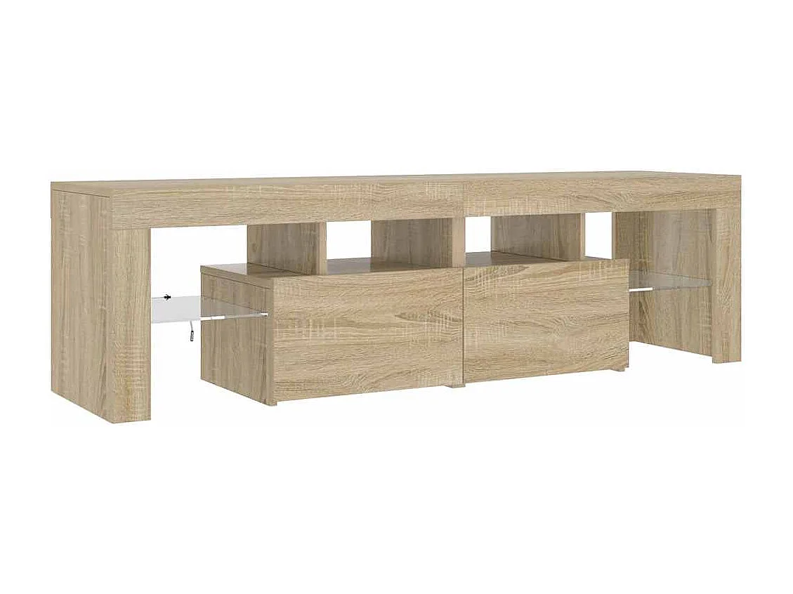 Tv-meubel LED-verlichting 140x36,5x40 cm sonoma eikenkleurig