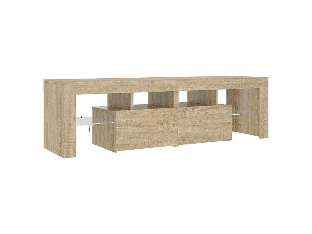 Meuble TV avec lumières LED Chêne sonoma 140x36,5x40 cm