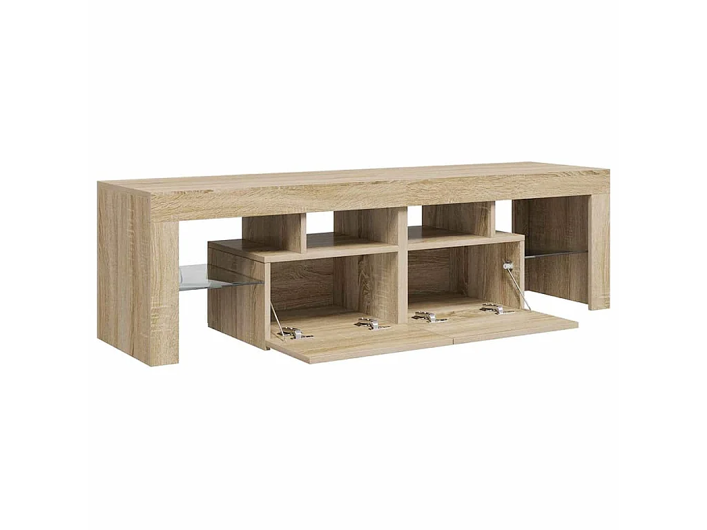 Meuble TV avec lumières LED Chêne sonoma 140x36,5x40 cm