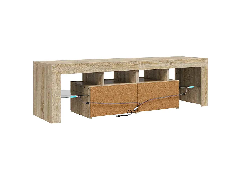 Meuble TV avec lumières LED Chêne sonoma 140x36,5x40 cm