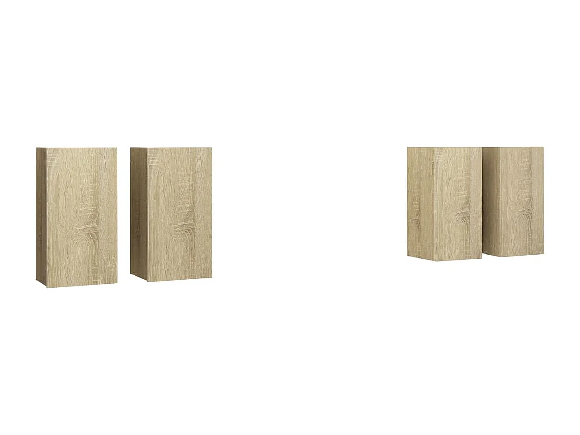 Meubles TV 4 pcs Chêne sonoma 30,5x30x60 cm Bois d'ingénierie