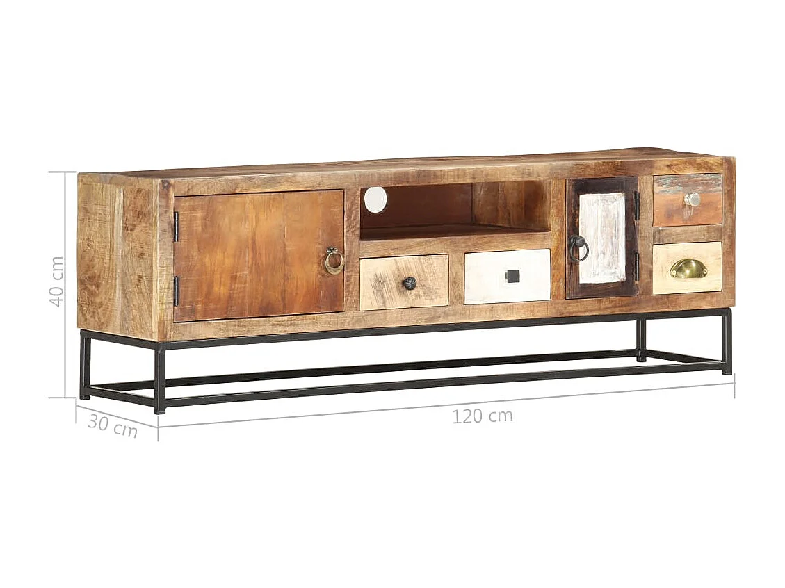 TV-Schrank 120x30x40 cm Altholz Massiv