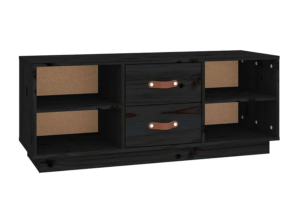 Meuble TV Noir 100x34x40 cm Bois de pin massif