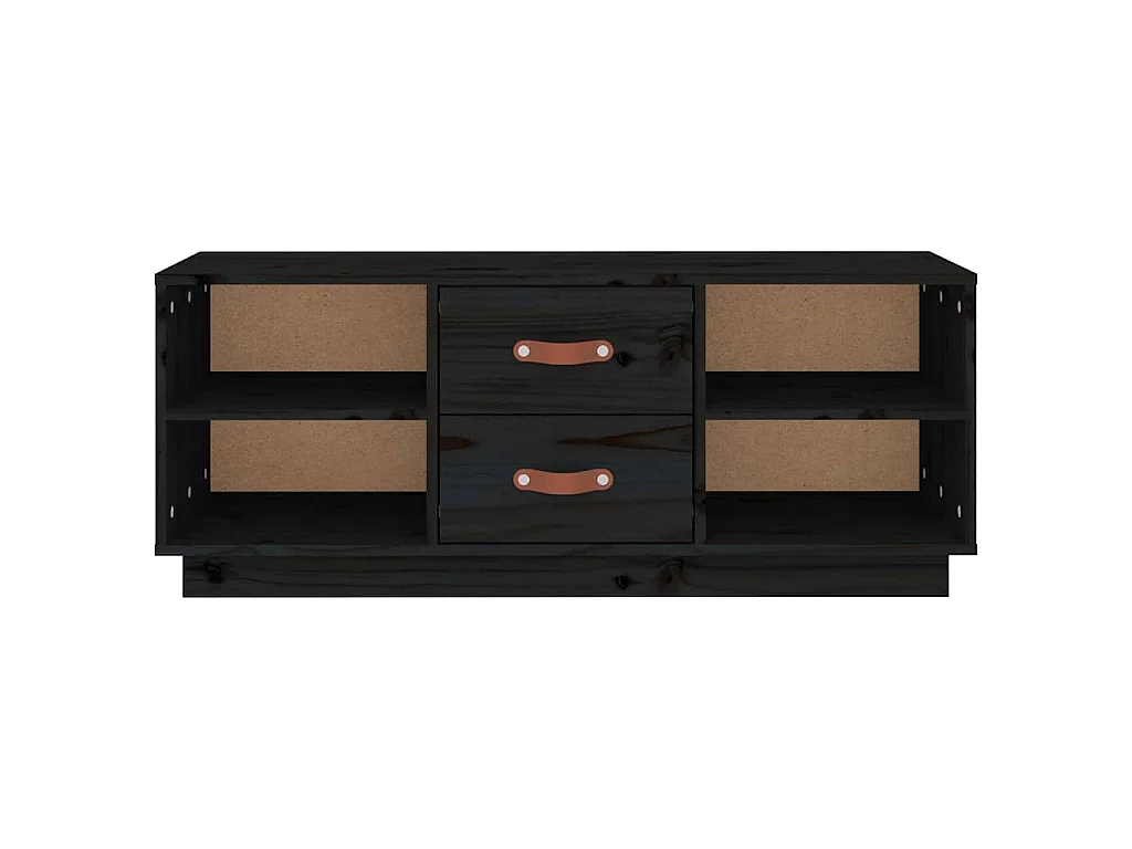 Meuble TV Noir 100x34x40 cm Bois de pin massif