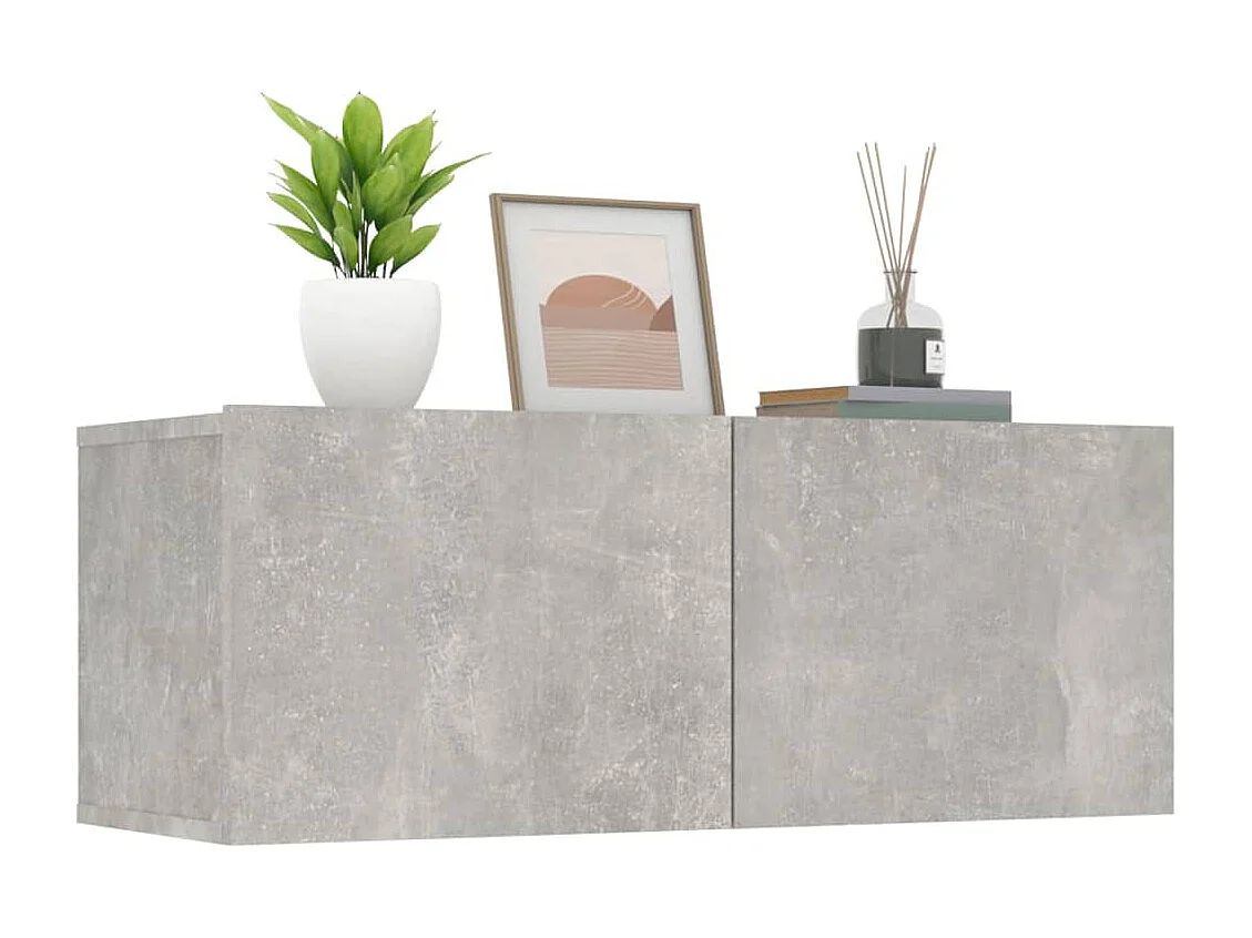 Meubles TV 2 pcs gris béton 80x30x30 cm bois d'ingénierie
