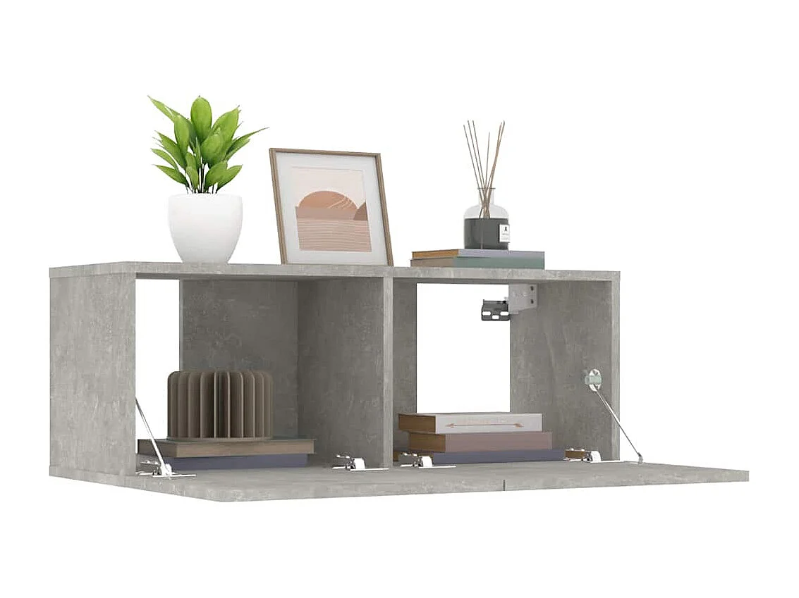 Meubles TV 2 pcs gris béton 80x30x30 cm bois d'ingénierie