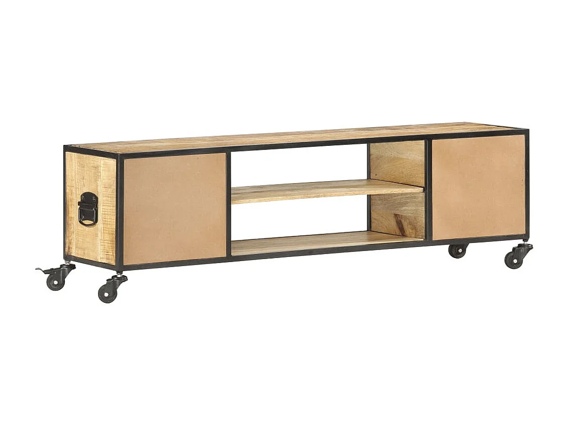 Mobile Porta TV 130x30x39 cm in Legno Massello di Mango