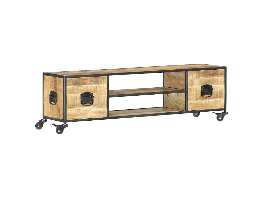 Mobile Porta TV 130x30x39 cm in Legno Massello di Mango