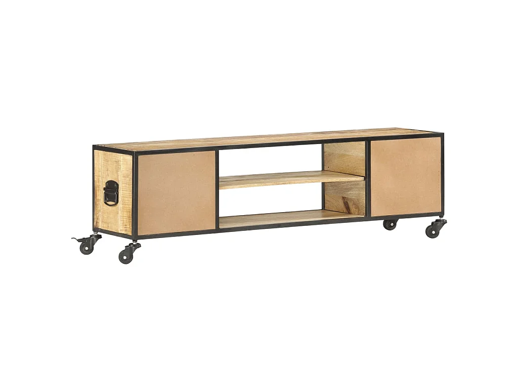 Mobile Porta TV 130x30x39 cm in Legno Massello di Mango