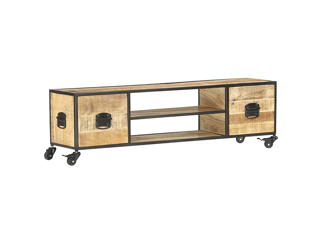 Mobile Porta TV 130x30x39 cm in Legno Massello di Mango