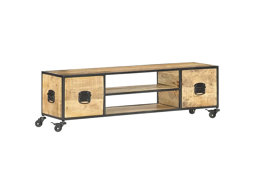 Mobile Porta TV 130x30x39 cm in Legno Massello di Mango