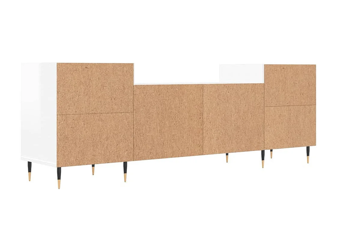 Meuble TV Blanc brillant 160x35x55 cm Bois d'ingénierie