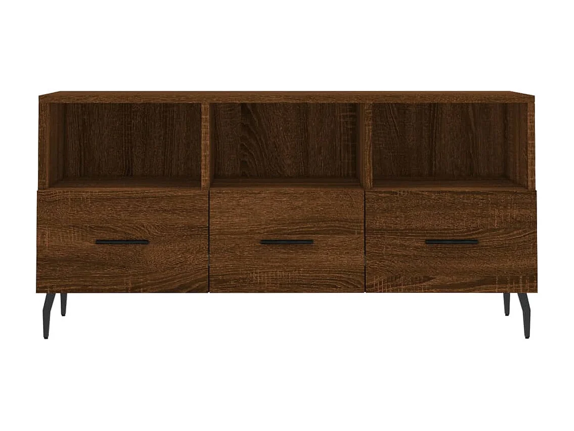 Tv-meubel 102x36x50 cm bewerkt hout bruin eikenkleur