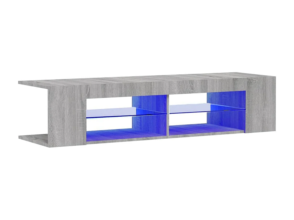 TV-Schrank mit LED-Leuchten Grau Sonoma 135x39x30 cm