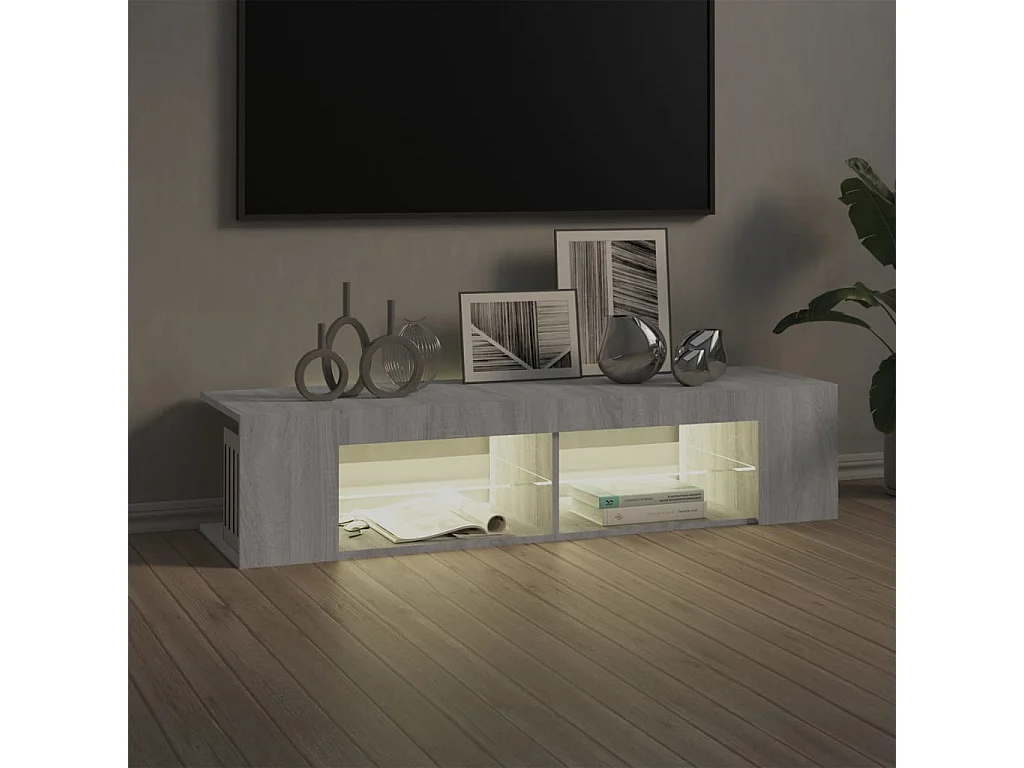 TV-Schrank mit LED-Leuchten Grau Sonoma 135x39x30 cm