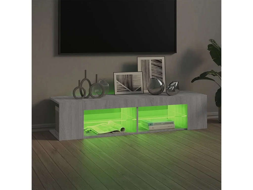 TV-Schrank mit LED-Leuchten Grau Sonoma 135x39x30 cm