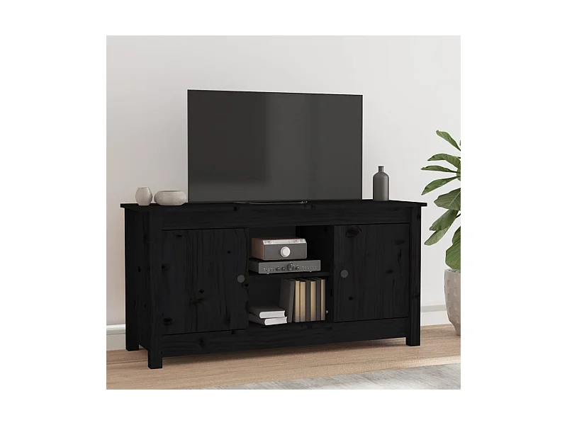 Tv-meubel 103x36,5x52 cm massief grenenhout zwart