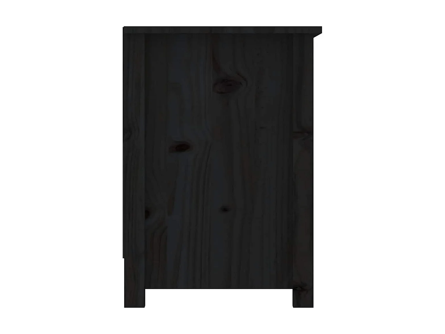 Meuble TV Noir 103x36,5x52 cm Bois de pin massif