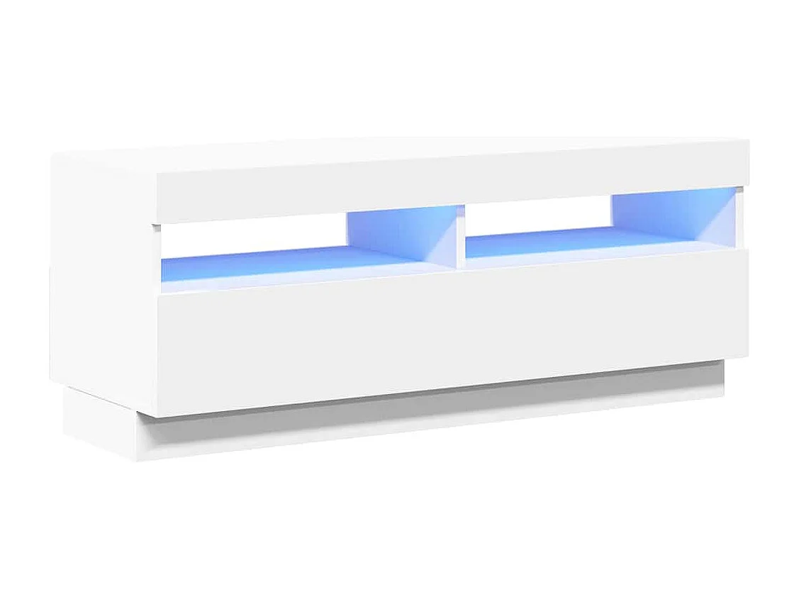 Meuble TV avec lumières LED Blanc 100x35x40 cm