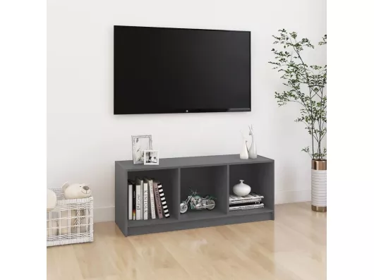 Kauf Unique TV-Schrank Grau 104x33x41 cm Massivholz Kiefer