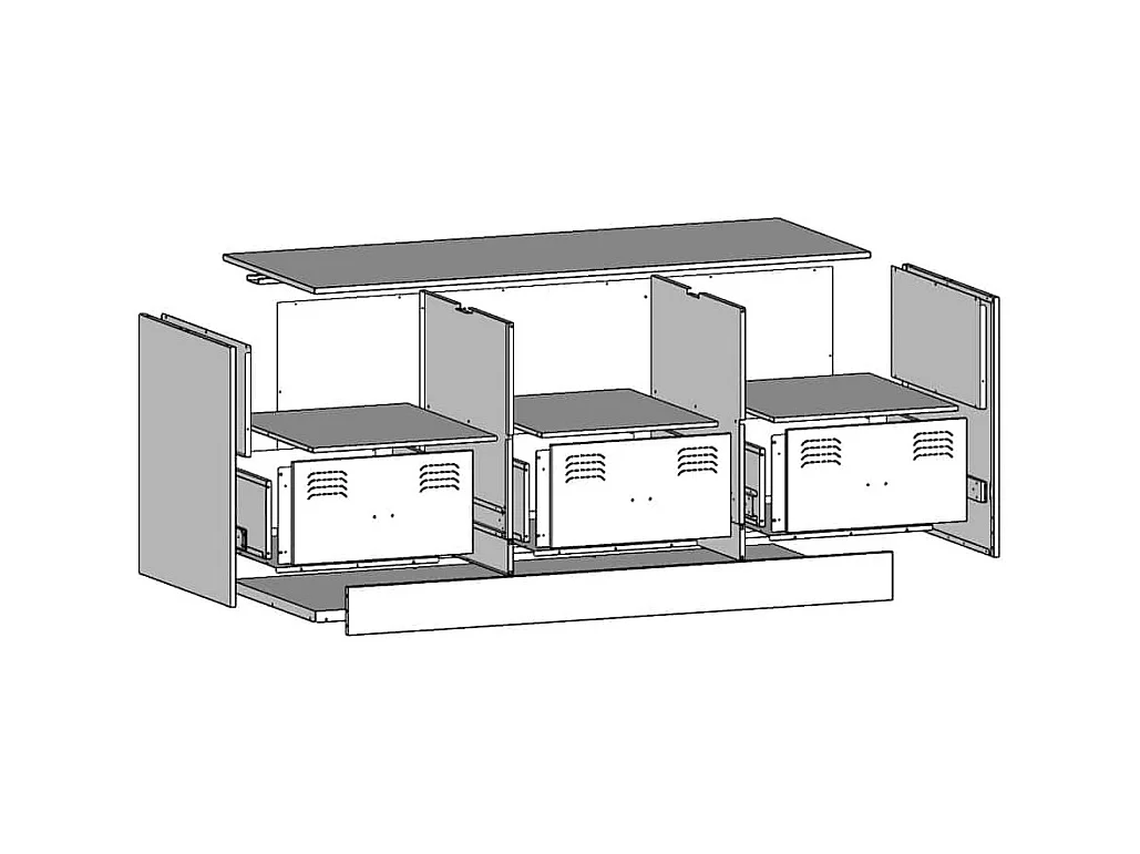 Mueble para TV de acero gris antracita 99x39x44 cm