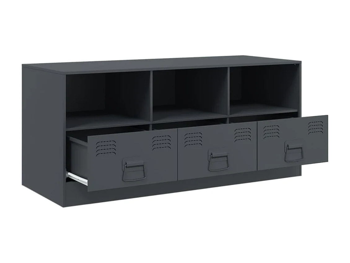 Meuble TV anthracite 99x39x44 cm acier