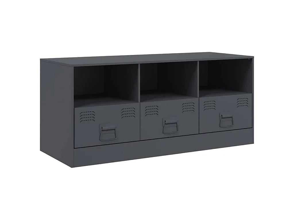 Meuble TV anthracite 99x39x44 cm acier