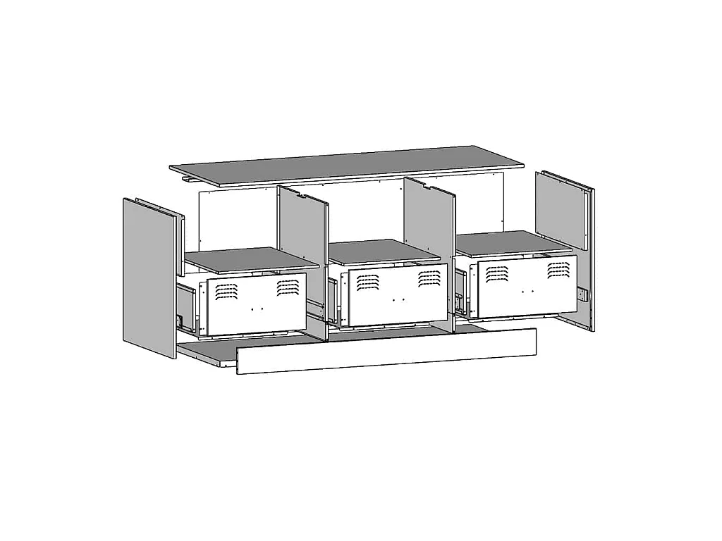 Meuble TV anthracite 99x39x44 cm acier