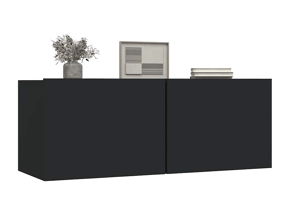 Meubles TV 2 pcs Noir 80x30x30 cm Bois d'ingénierie