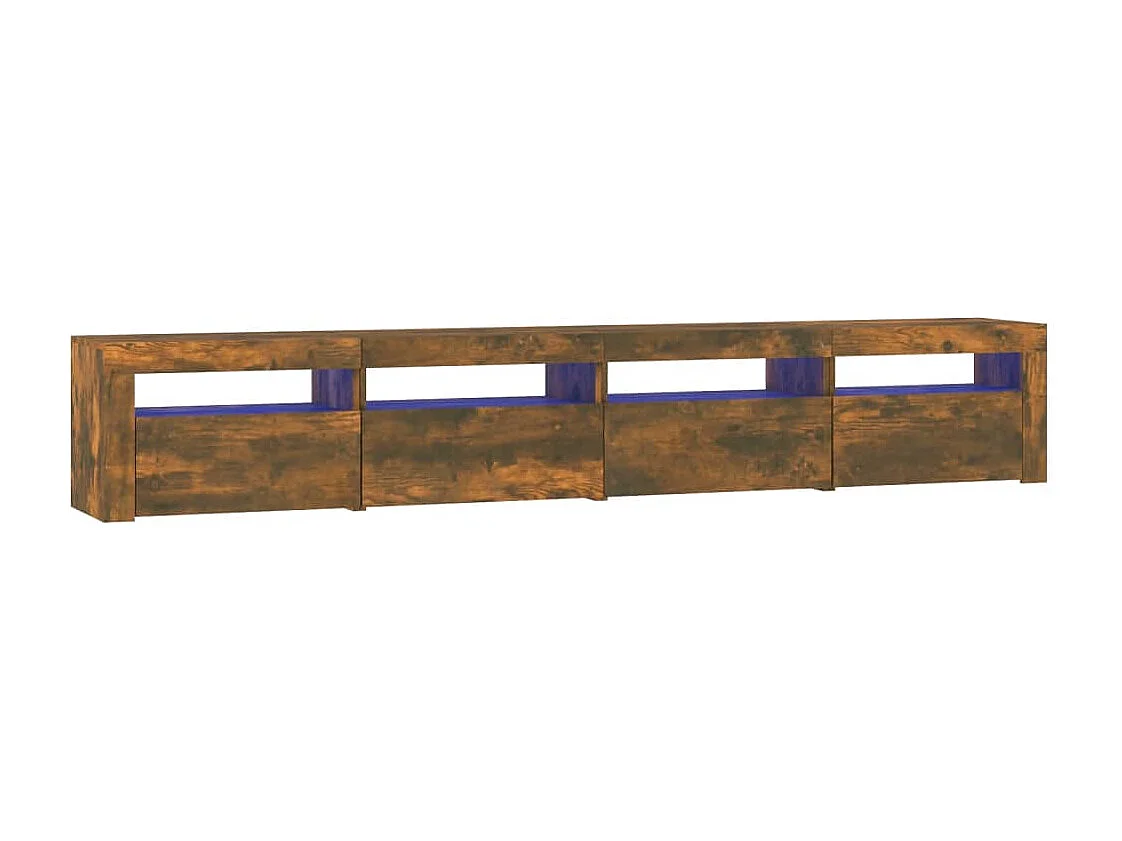 TV-Schrank mit LED-Leuchten Räuchereiche 240x35x40 cm