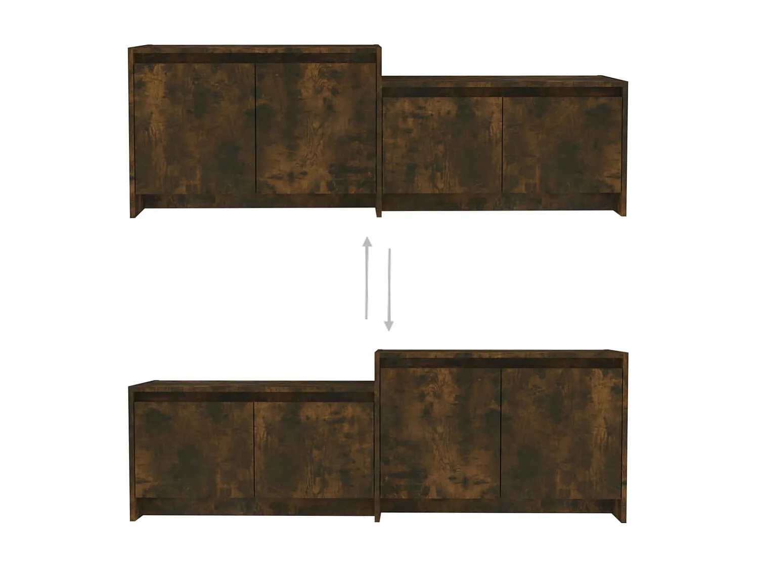 Meuble TV Chêne fumé 146,5x35x50 cm Bois d'ingénierie