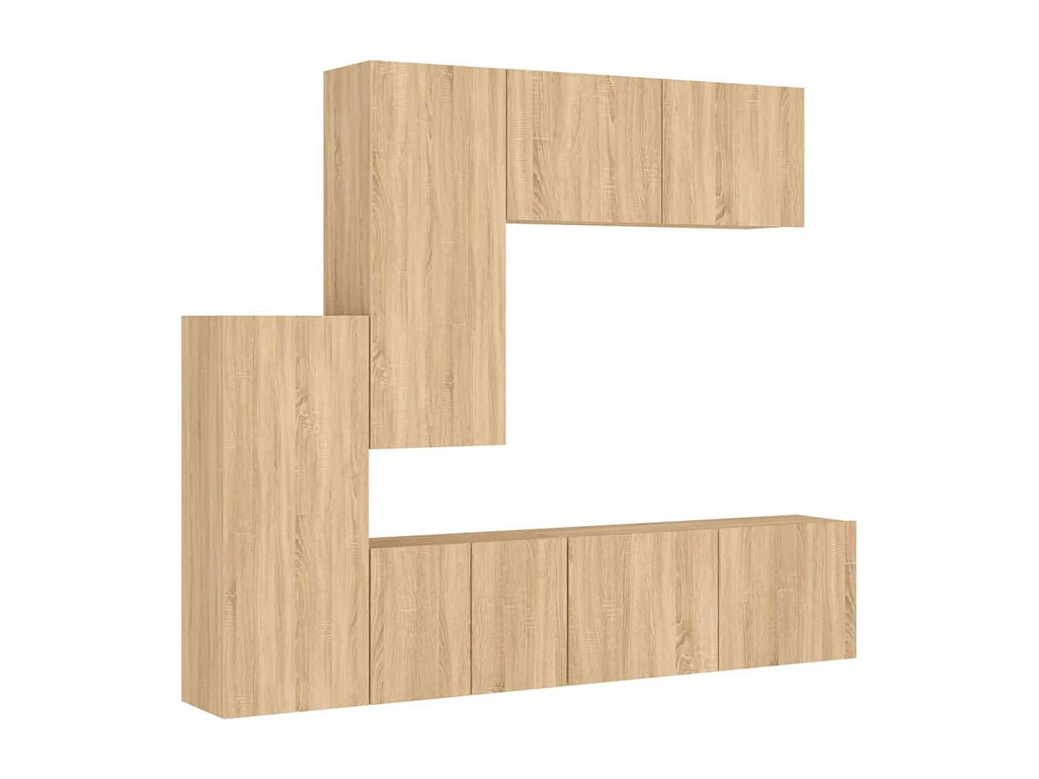Unités murales TV 5 pcs chêne sonoma bois d'ingénierie
