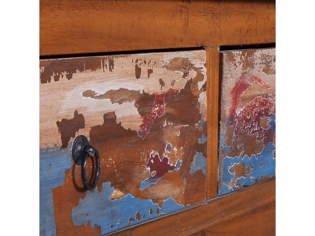 Meuble TV 110x35x40 cm Bois de teck recyclé