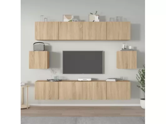 Kauf Unique 6-tlg. TV-Schrank-Set Sonoma-Eiche Holzwerkstoff